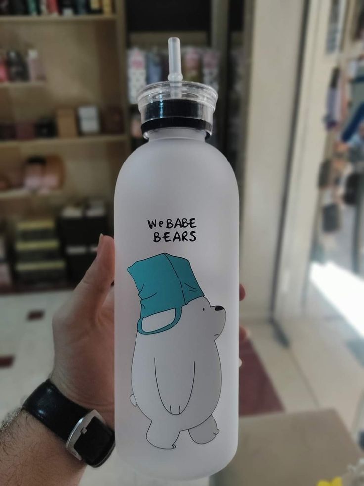 Cute Panda Bear 1L Water Bottle with Straw
