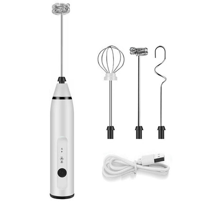 Electric Milk Frother Portable Egg Beater/Coffee Beater USB Rechargeable Handheld Coffee Blender Milk Shaker Mixer Foamer Food Blender