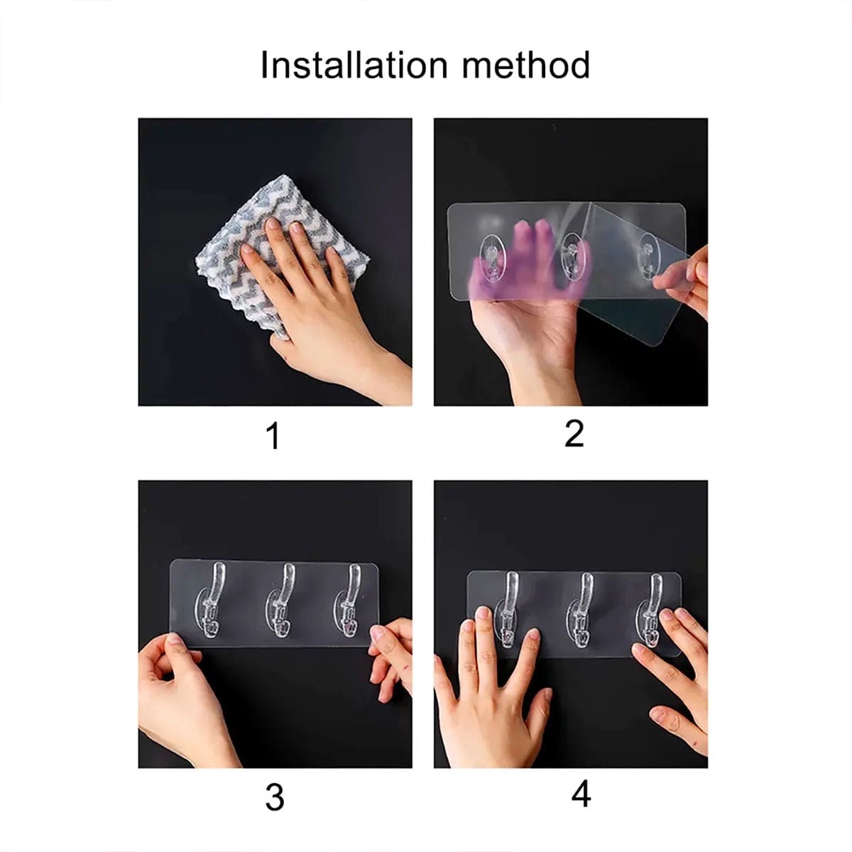 6 Hooks Hanging Sticker, Kitchen Storage Tools, Bathroom Hanger Storage Holder, Non-marking Strong Sticking Hanger